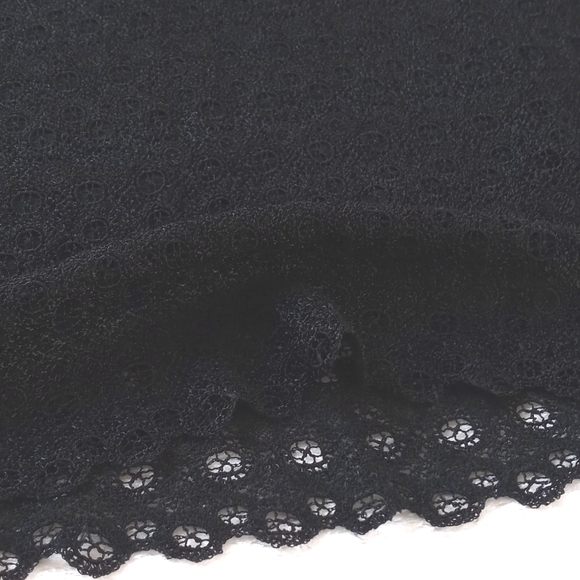 Max Studio Black Lace Crochet Style Rayon Silk Skirt Elastic Drawstring Waist XS - Picture 11 of 16